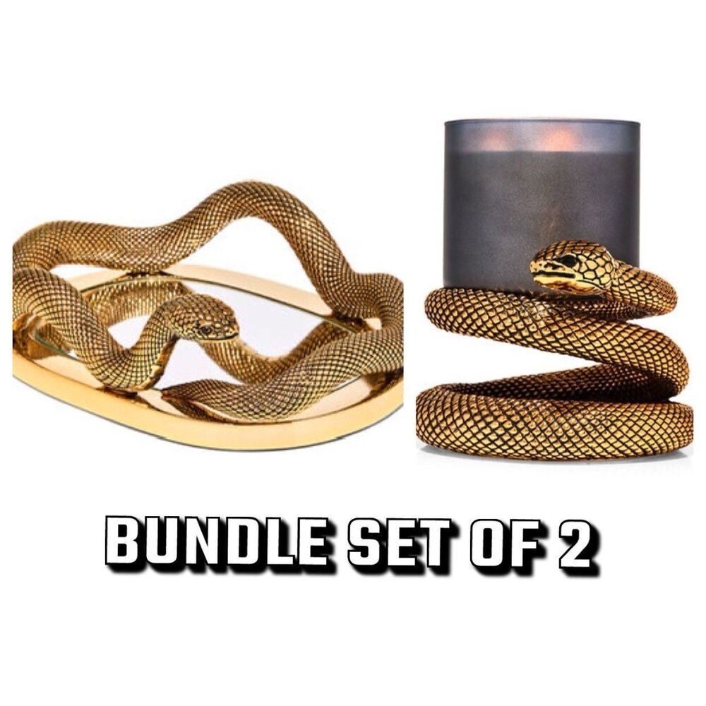 NEW Snake Tray + Snake Candle Holder BBW Halloween 2024 SET OF 2